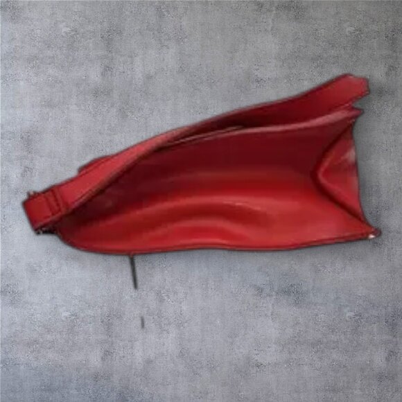 Vintage Liz Claiborne Vegan Leather Bright Red Shoulder Bag - Picture 3 of 7